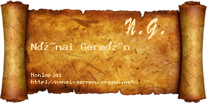 Nánai Germán névjegykártya